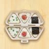 6-Cavity Triangle Onigiri Mold Bento Box 2-in-1 Rice Ball Maker with Lid Portable Lunch Container for Meal Prep Picnic School Lunch