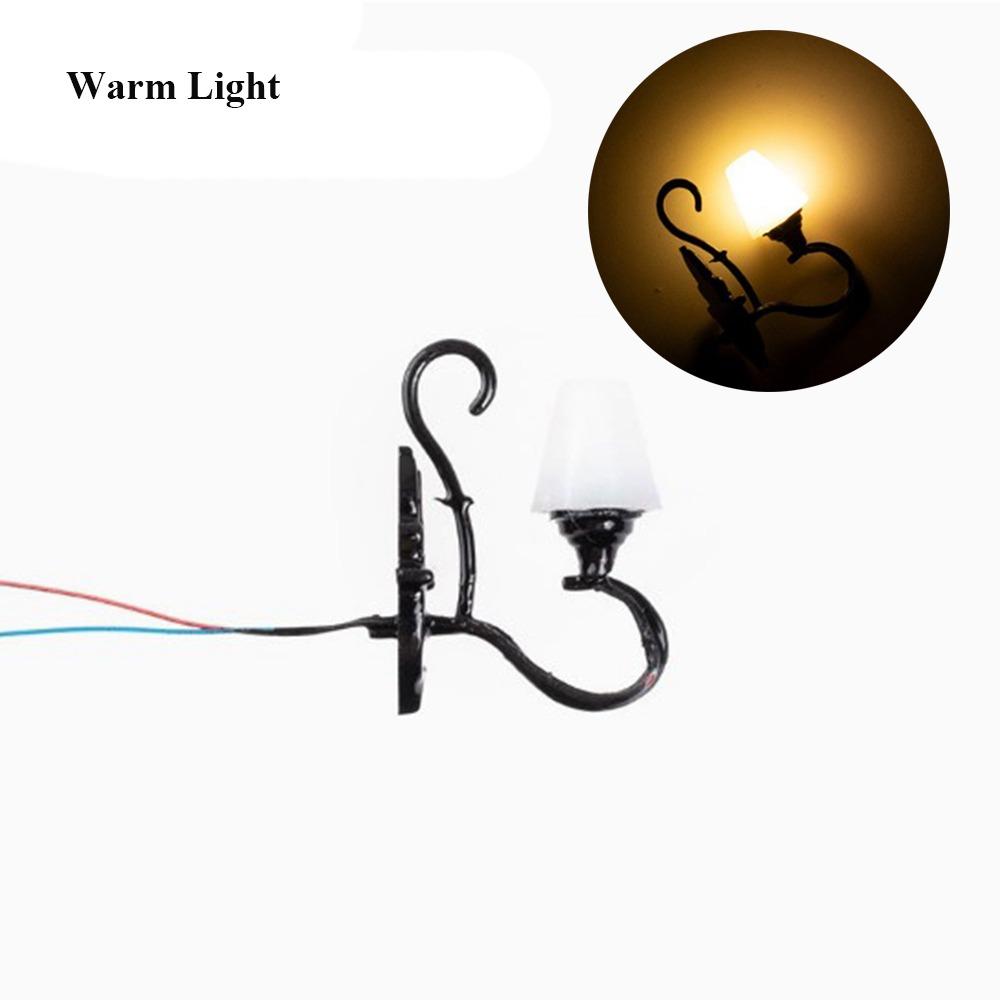 

1.5*2.3cm White/Warm Light Model 3V Sand Table Chandelier New Dollhouse Wall Lamp Warm Light Black