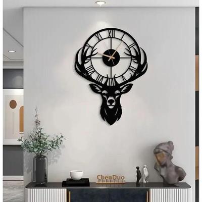 Stilvolle Metall-Analog-Wanduhr für Wohnzimmer, Büro, Küche, Zuhause und Flur | Antike, ausgefallene, große, moderne Wanduhr zur Heimdekoration (60CM)