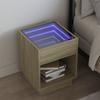 Nightstand with Infinity LED Sonoma Oak Finish 40 x 40 x 50 cm