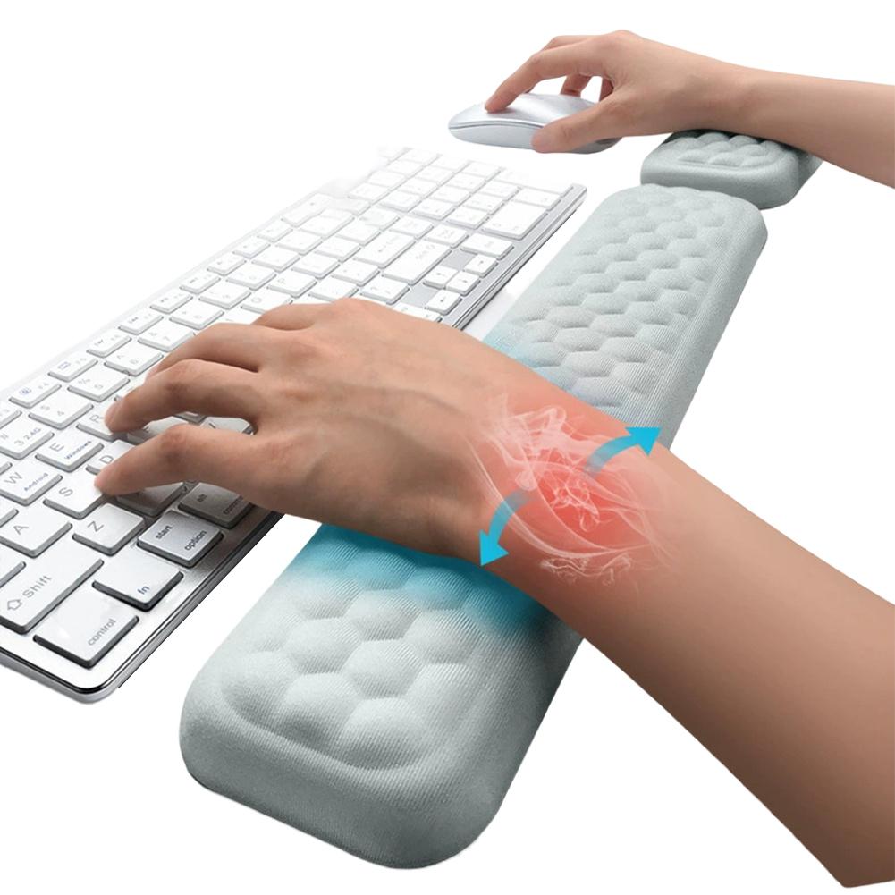 2 Stück L-förmiges Tastatur-Mauspad Memory-Schaum Ellenbogenkissen Ergonomisches Schreibtischkantenkissen Tastatur-Handgelenkauflage für Gaming Büro