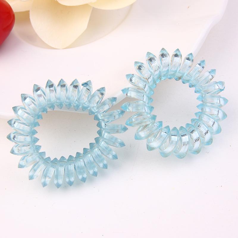 Clear Triangle Hair Tie Rubber Band with Telephone Cord Design - Hair Accessories