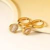 Clearly Colored Cubic Zirconia Drop Earrings For Woman Dancing Party Accessories Luxury Shiny Zircon Geometric Clip