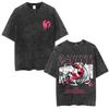 Washed Vintage Anime The Seven Deadly Sins Escanor Lion's Sin of Pride Graphic T-shirt Manga Retro Oversized T Shirts Unisex