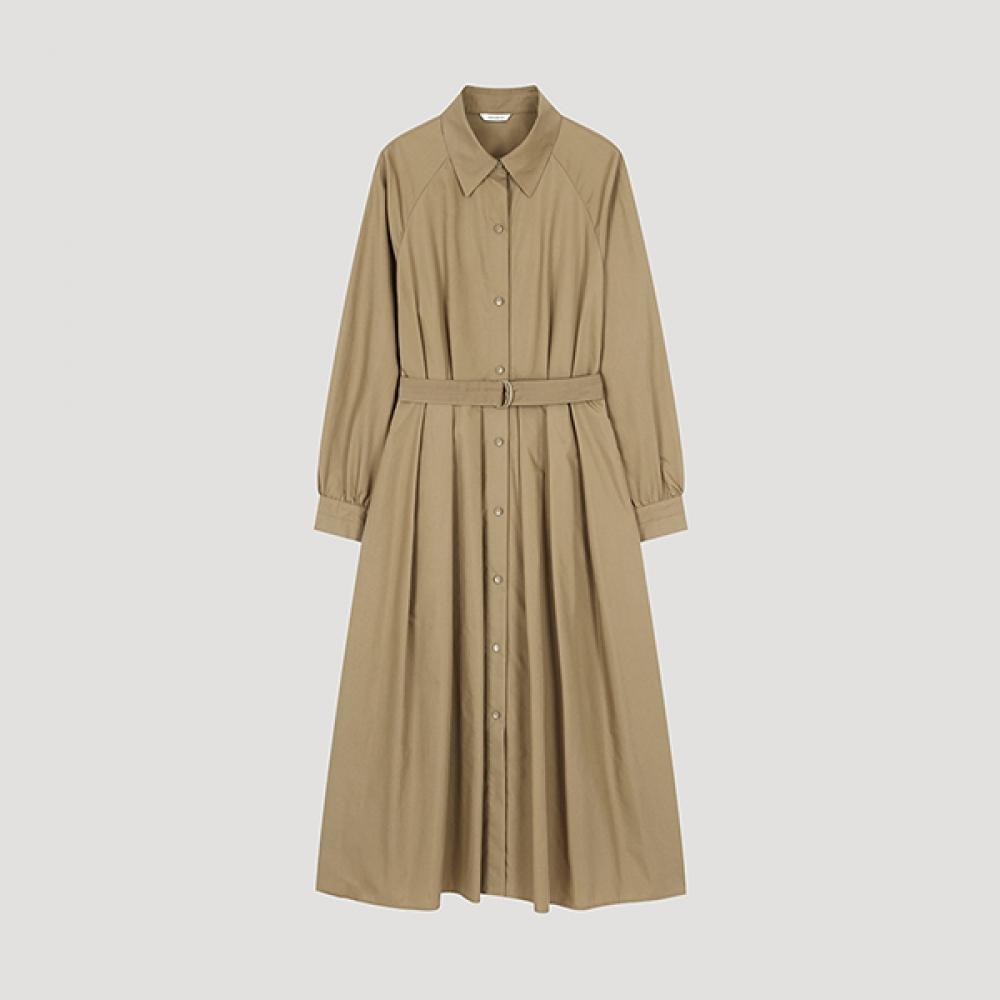 

She S miSS Cotton Belted Shirt dreSS Swwopo32010 Db dark beige/55