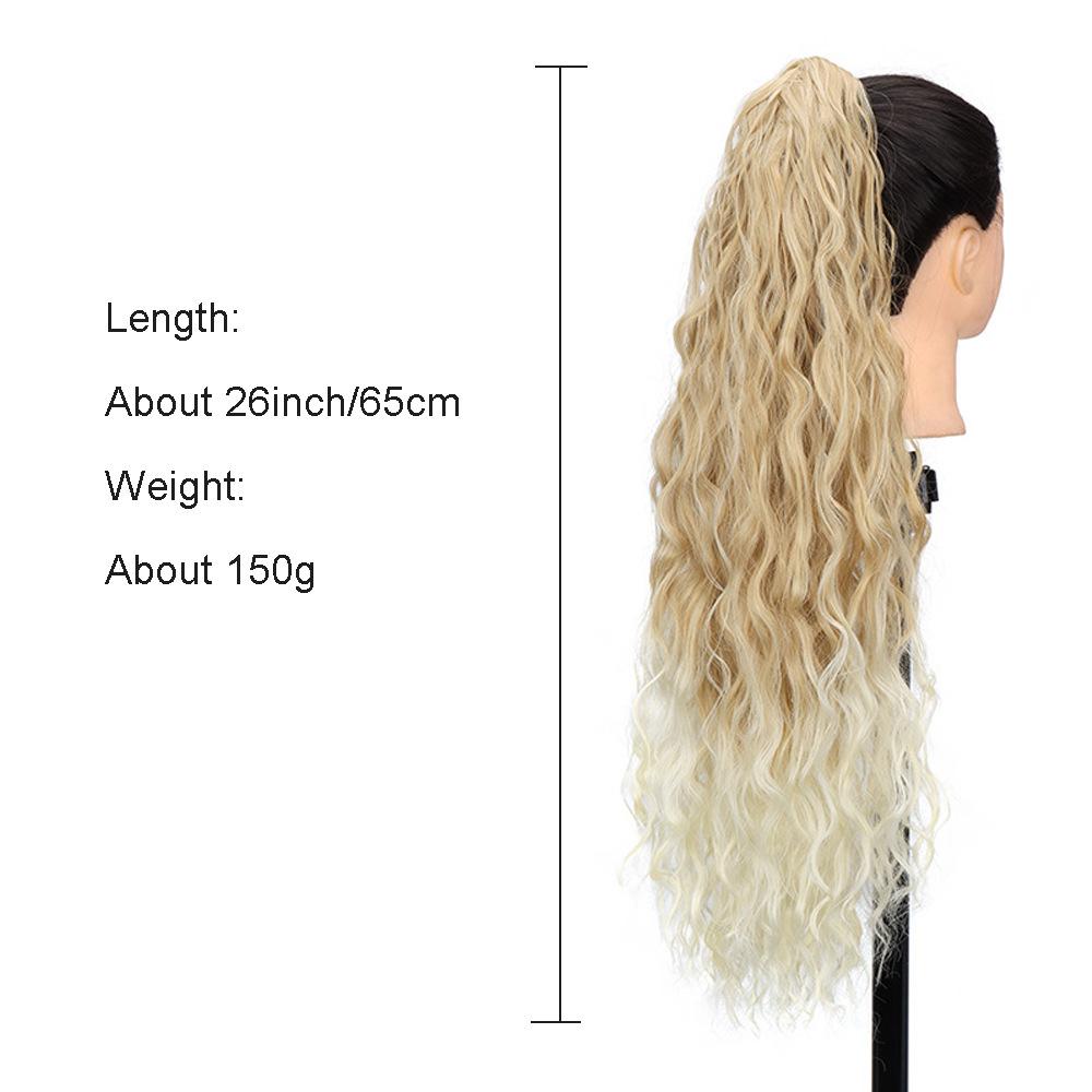 Women's 26 Inch Water Wave Claw Clip Ponytail - Natural-Looking Heat-Resistant Synthetic Hair