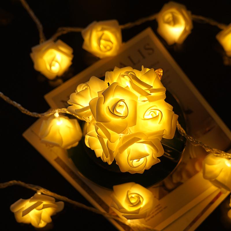 LED Rose String Lights - Romantic Valentine's Day Bedroom Decor