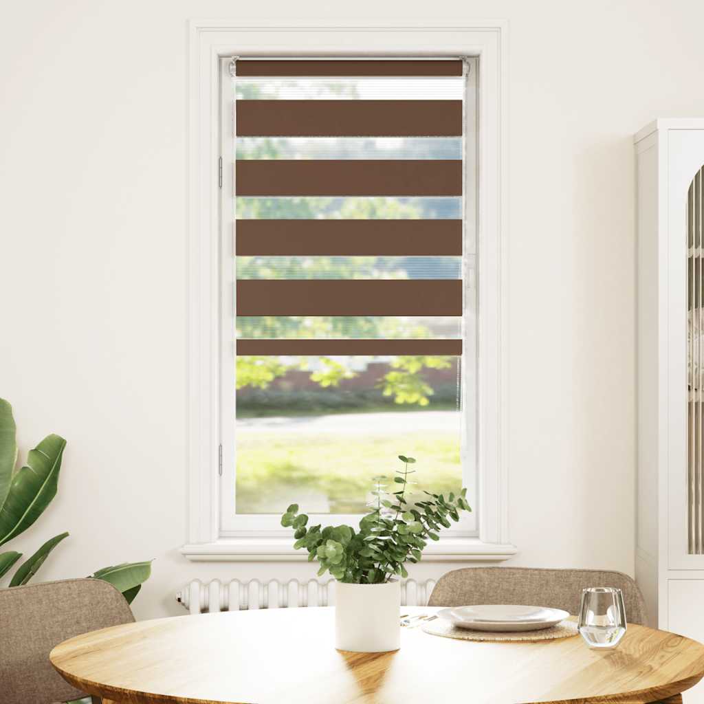 Double Roller Blind Brown 55x150 cm Fabric Width 50.9 cm Polyester