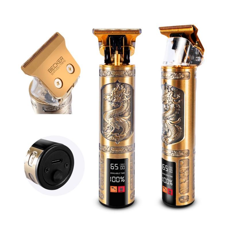 Tondeuse Sans Fil Pour Cheveux Et Barbe Avec Ecran Led Dore Modele Dragon De Becker