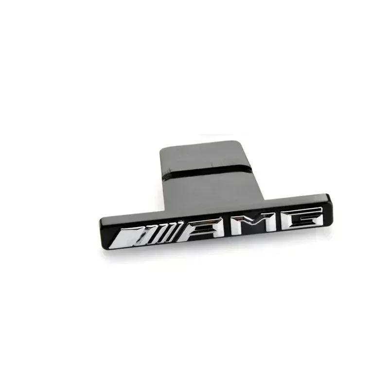 ABS AMG Logo Car Front Grille Badge Stickers Decorative Accessories For Mercedes Benz W211 W212 W213 GLA C E S G Class CLA GLK
