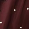 INCERUN Oversized Men Elastic Waist Front Pearl Decoration Patchwork Casual Long Pants Trousers 