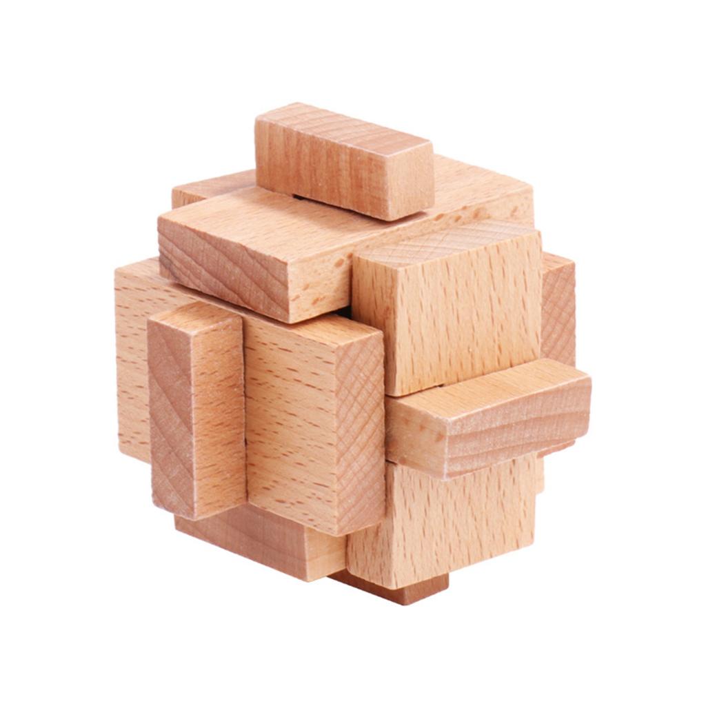 Children's Educational Gift Set: Mortise And Tenon Kongming Lock, Luban Lock, Complete Wooden Set