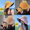 Faltbarer Sonnenhut aus Polyester mit breiter Krempe und Windband für Strand und Outdoor-Aktivitäten