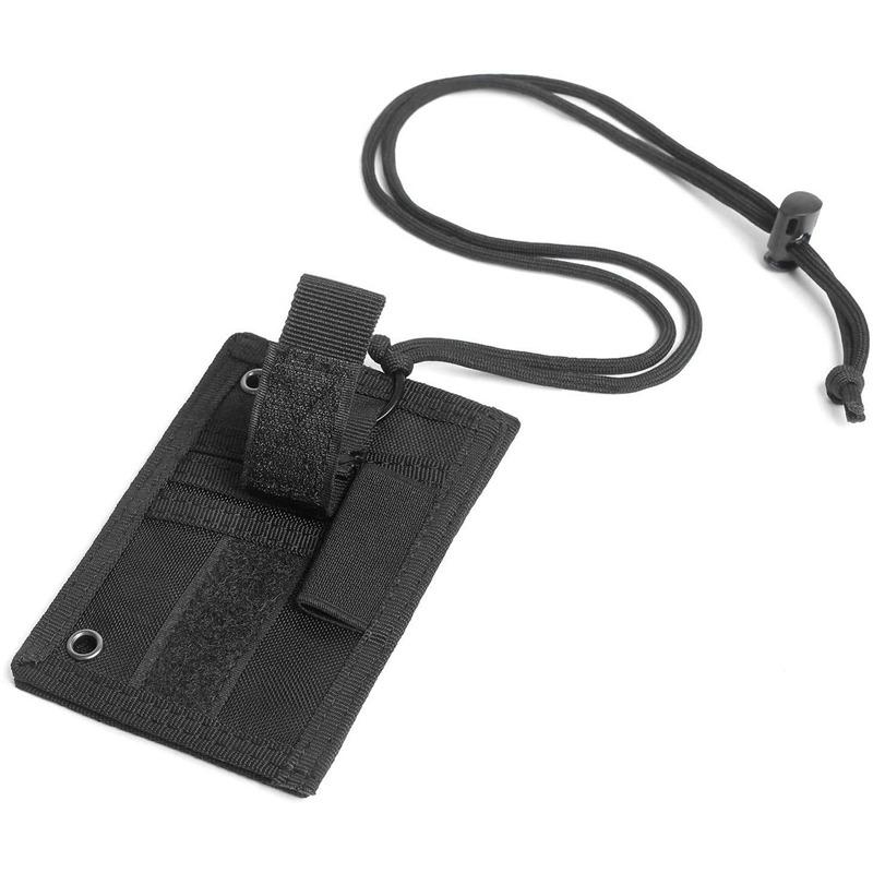 ID-kortshållare Armé Taktisk Multifunktionell Bärbar ID-kortfodral Patch Halsband och Kreditkortsorganisatör Högkvalitativa Enfärgade Fodral