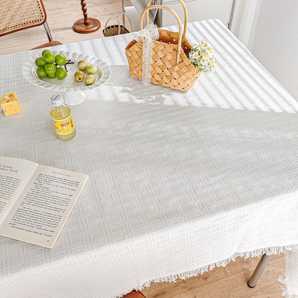 Cream French Lace Tablecloth Coffee Table Cover Cloth High-End Living Room Square Tablecloth Table Cloth Table Cloth Tablecloth