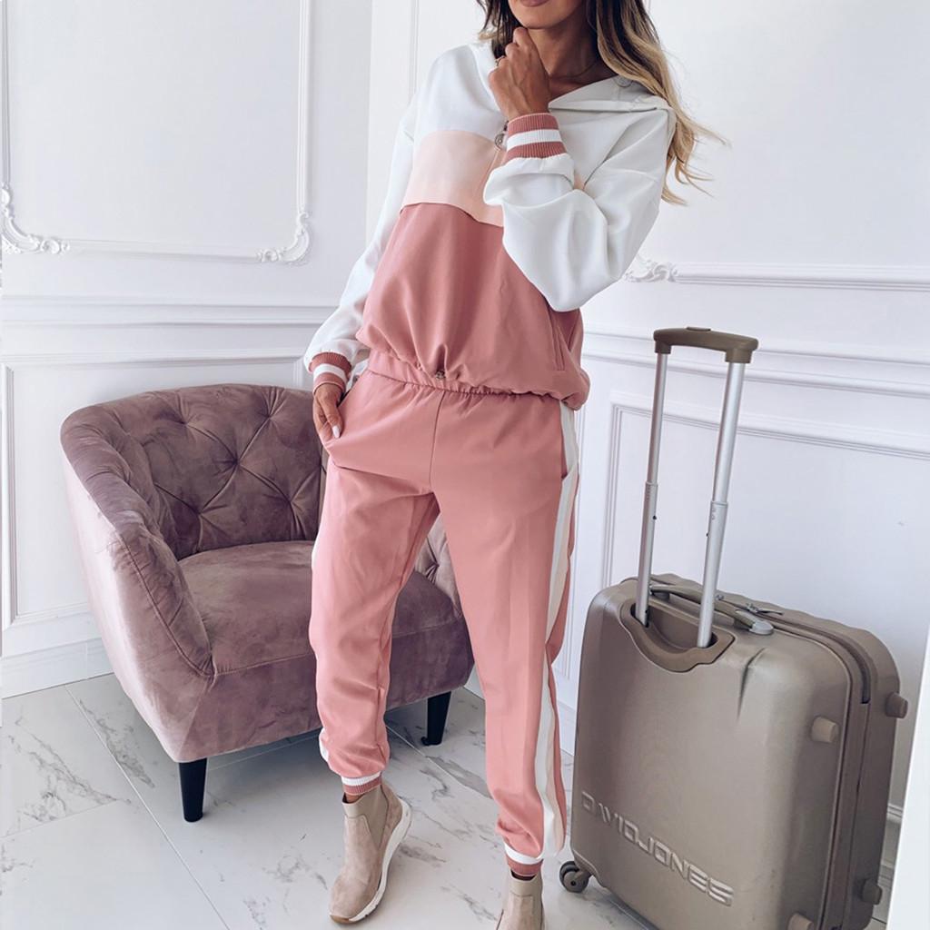 Women Tracksuit Sweatshirt Pants Sets Sport Long Sleeve Wear Casual Suit Sets