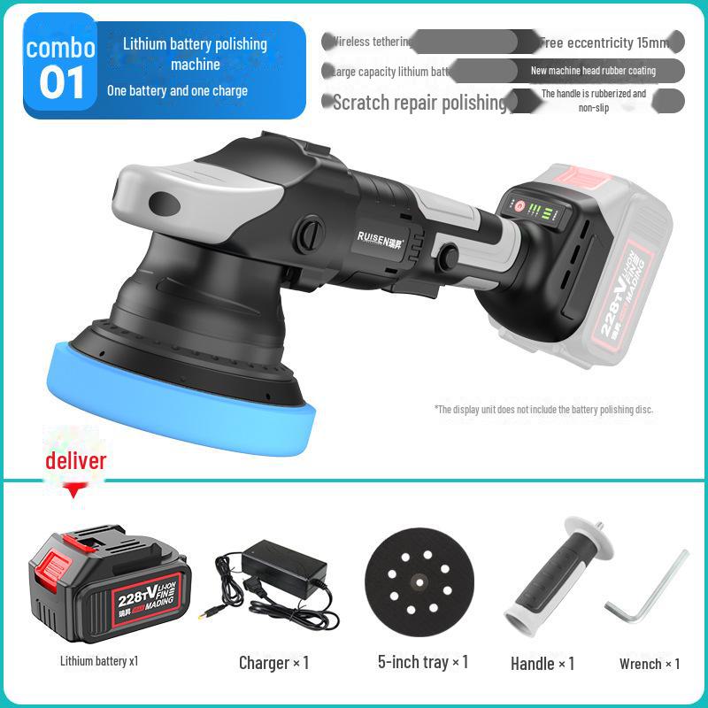 Polisseuse de voiture sans fil 21 V: Machine à cirer et polir excentrique rechargeable avec batterie au lithium