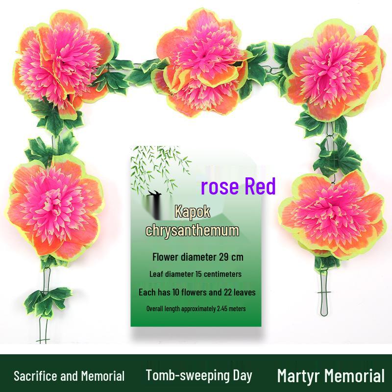 Artificial Chrysanthemum Vines for Cemetery and Memorial Decor - Silk and Plastic Hanging Floral Decoration