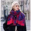 Winter Knitted Thick Women Scarf Tie-dyed Design Cashmere Shawls Lady Warm Wrap Short Tassel Scarves