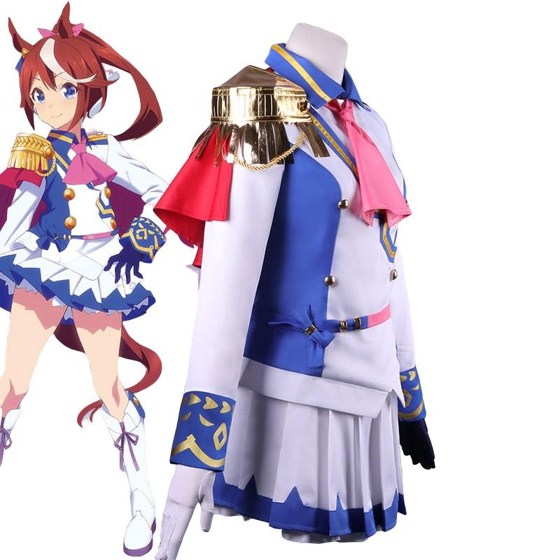 Άνιμε Umamusume: Pretty Derby Tokai Teio Cosplay Ουδέτερα Ρούχα Περούκα Τοπ και Φούστες Αποκριάτικες Καρναβαλικές Στολές