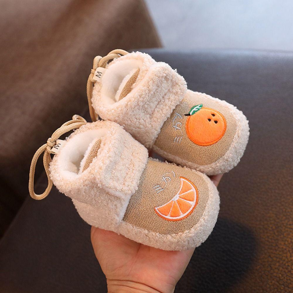 Durable Fleece Toddler Snow Boots Warm Anti-Drop Cotton Shoes Soft Sole Anti Slip Infant First Walking Shoes Winter