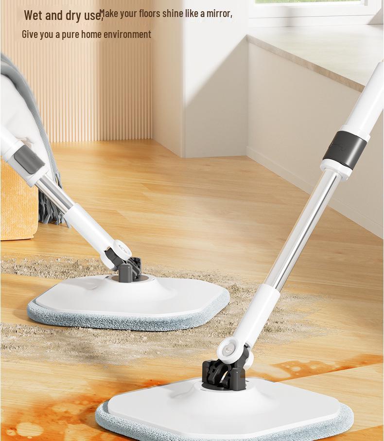 Meitianle Rotating Mop: Clean & Dirty Separation, Lazy Household Cleaning Tool, Durable Pole, Trending Item.