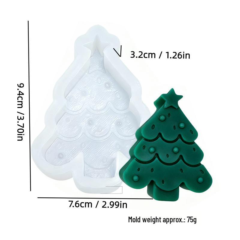 Molde de Silicona para Vela de Árbol de Navidad de Cedro para Aromaterapia DIY y Decoración Navideña