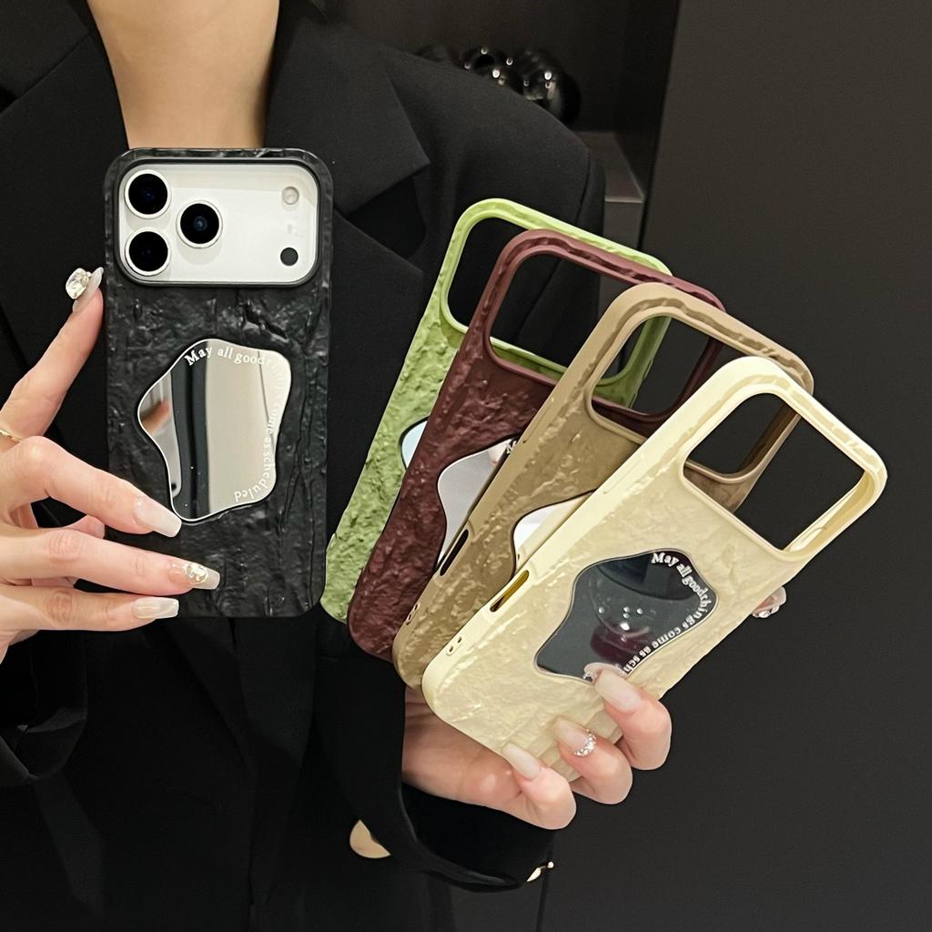 Stylish Pleated Mirror Case for iPhone 14/15/16 Pro Max and Apple 17
