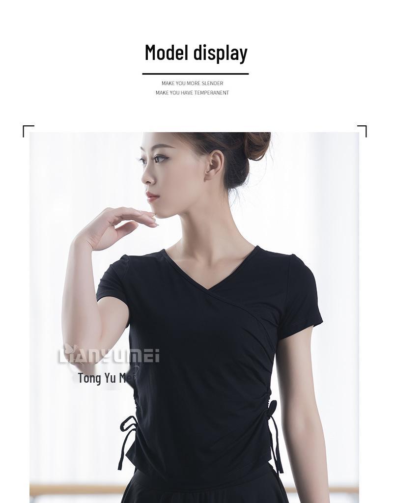 Women's V-Neck Modal Long Sleeve Dancewear Top for Latin & Ethnic Dance Practices