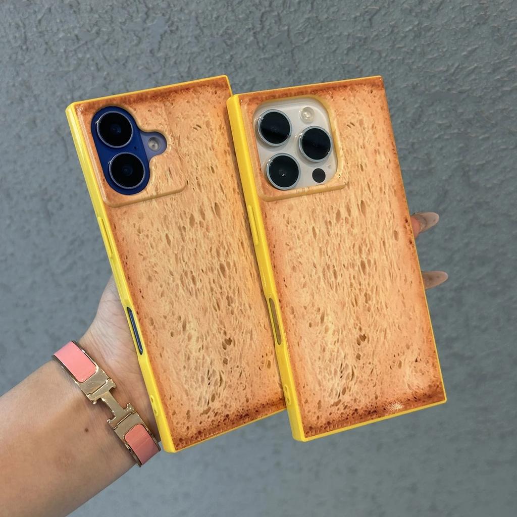 Kreatives Toastbrot Geeignet für Apple iPhone17promax Handyhülle 15 Quadratisch 16 Persönlichkeit 13 Weiches Set 14