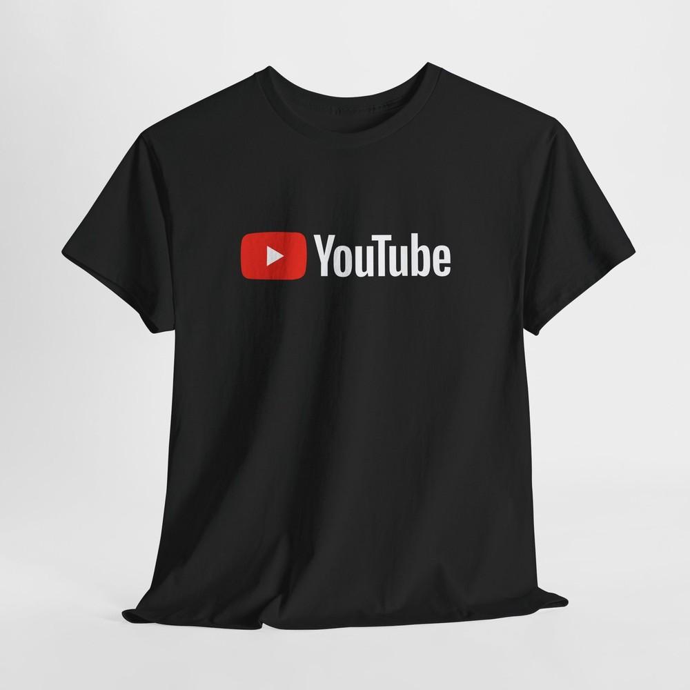 

YouTube Black T-Shirt – Unisex Creator Logo Tee for Men or Women L