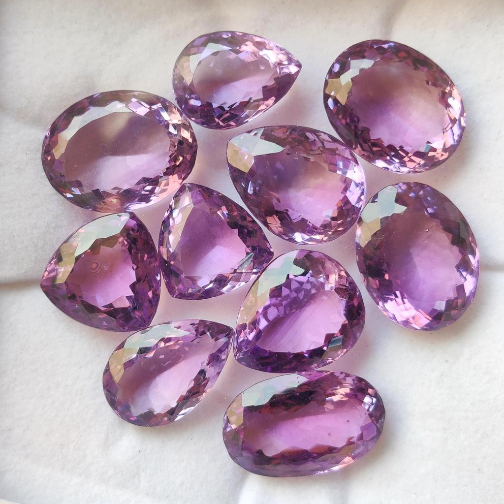 Natural Loose Amethyst Cut Stone Lot, Amethyst Faceted Gemstone Lot, 10 To 20 Carat Average Size Amethyst Mix Shape Lot.