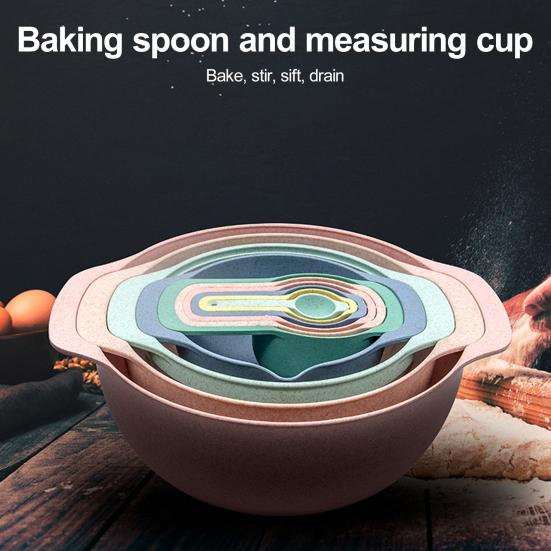 

10 шт. мерные ложки с ручкой пищевой класс без BPA гладкие края без заусенцев многоразовые штабелируемые мерные чашки набор ложек 10pcs