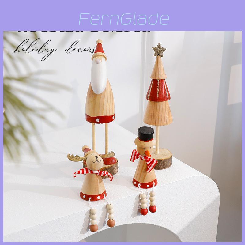 Santa Claus Reindeer Snowman Wooden Tabletop Ornament For Holiday Scene Setting
