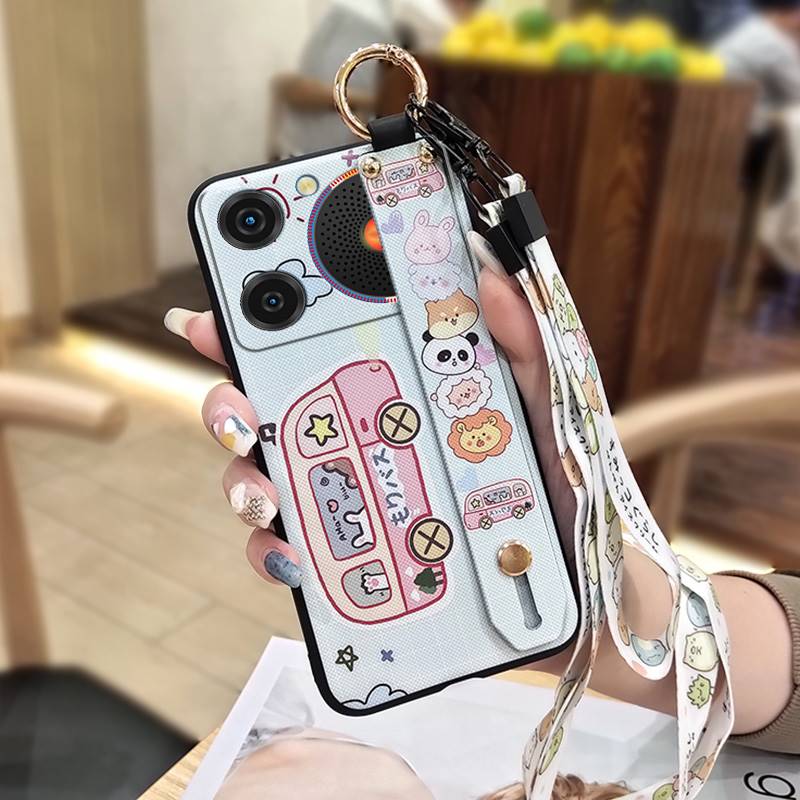 Phone Holder Anti-knock Phone Case For ZTE Nubia Music Lanyard Ring Waterproof Shockproof Kickstand Wrist Strap Cartoon