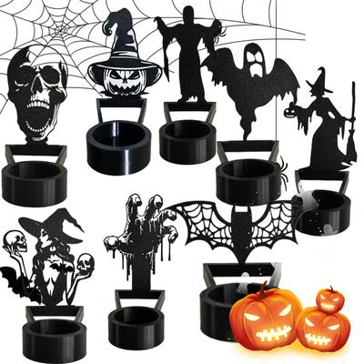 Halloween Schattenprojektor Kerzenständer Gruselige Dekoration Geisterparty Kerzenhalter Unheimliche Schreibtischdekoration Atmosphäre