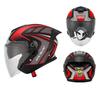 DOT Certified Motorcycle Helmet with Inner Mirror Couple Dual Lens Biker Safety Cap Three-Quarter Helmet