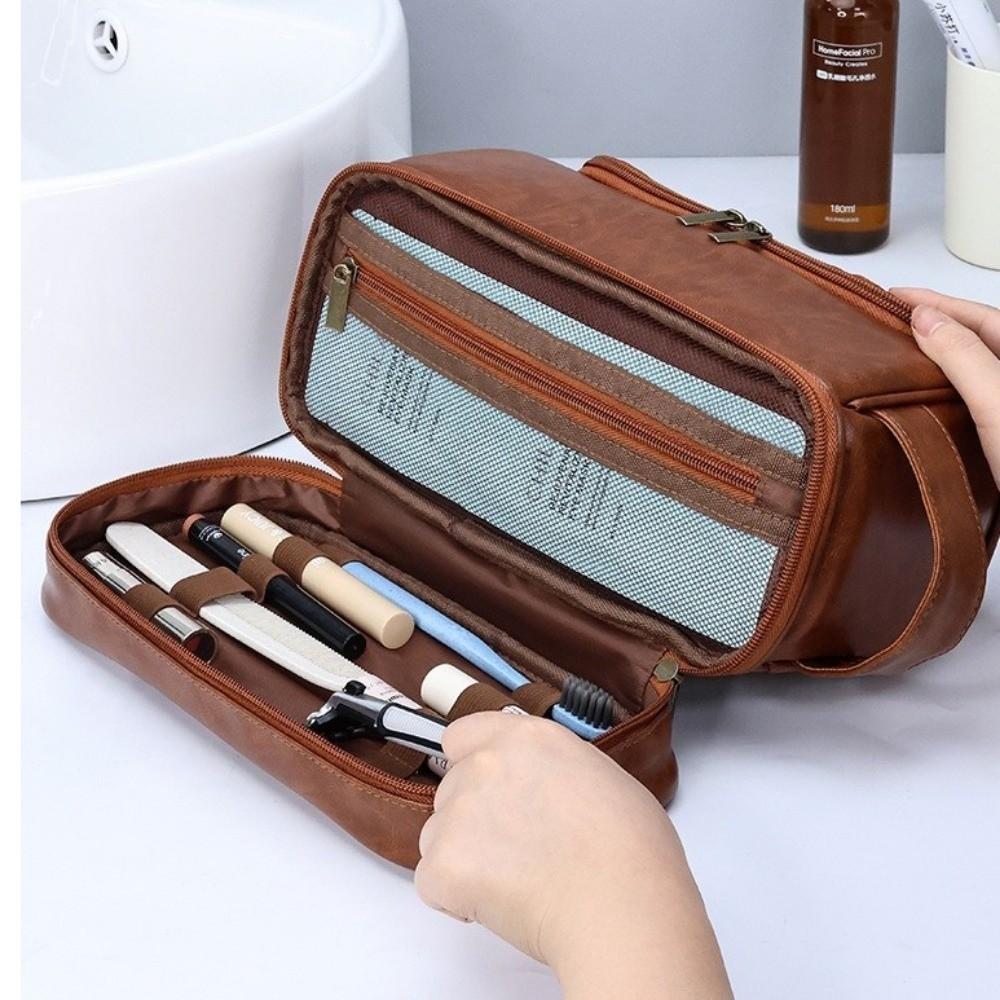 Waterproof Cosmetic Storage Bag PU Leather Makeup Bag Portable Makeup Pouch  Travel