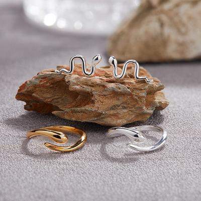 Original Design Nische S925 Vollkörper Sterling Silber Geister Schlange Ohrstecker Nicht verblassende Ohrringe High-End Schmuck