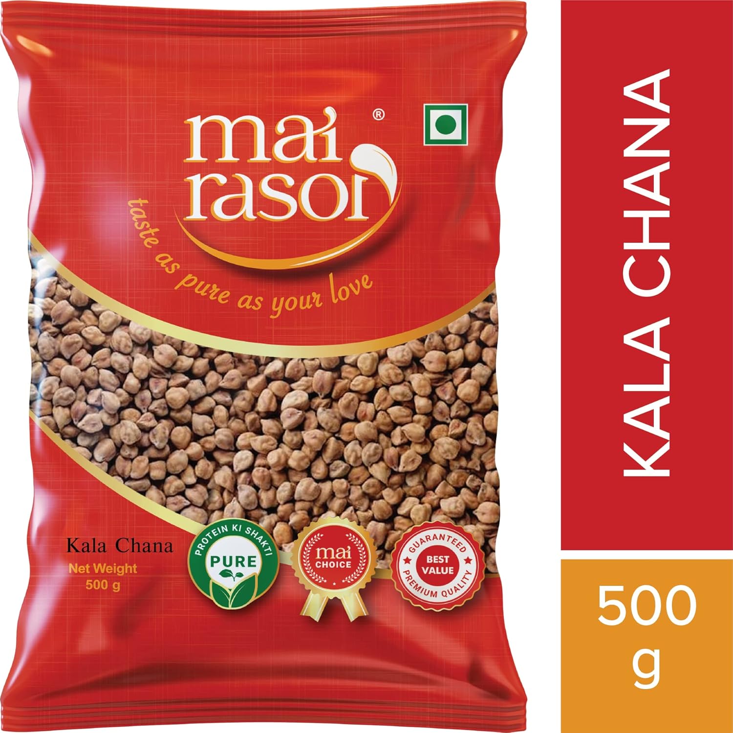 

MAI RASOI Kala Brown Chana 500 g Pouch Unpolished Protein Rich Chickpeas For Curry Soup Salad And Meal Recipes