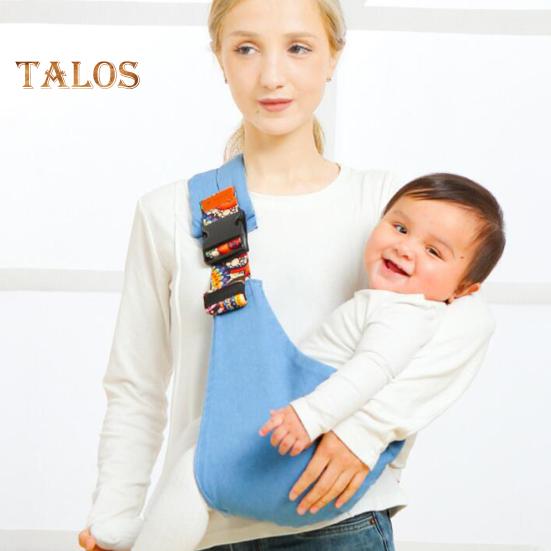 Baby Sling Carrier Great Load Bearing Adjustable Length Wide Strap Less Pressure On Shoulder Breathable Fabric Plaid Print Outdoor Walking 0-36