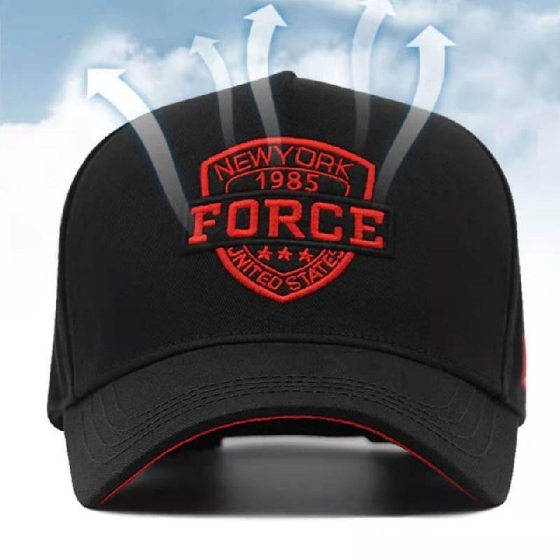 Embroidered Letter Force Baseball Cap Round Top Breathable Hat Adjustable Gift