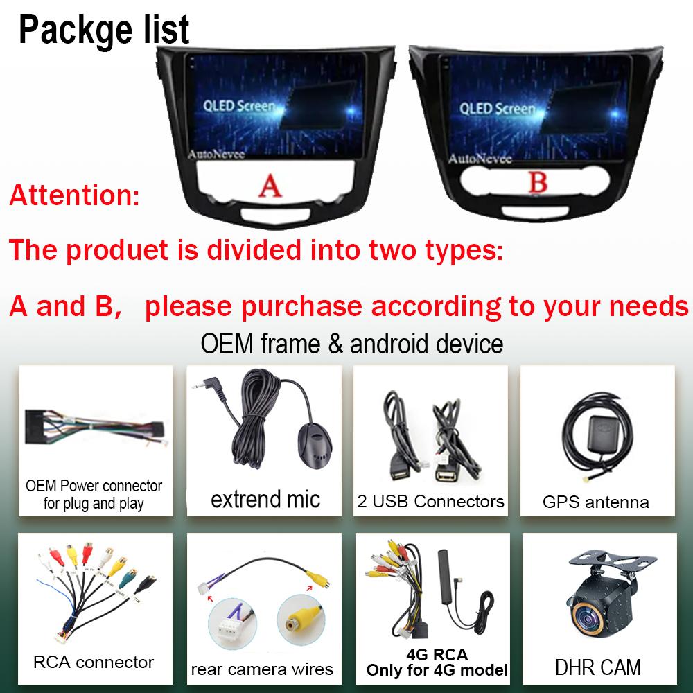 Android 14 AI Voice Wireless CarPlay Android Auto Radio For Nissan Qashqai J11 Nissan X trail T32 2014 - 2017 4G Car Multimedia