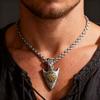 HNSP 316L Stainless Steel Nordic Odin Viking Rune Pendant Chain Necklace For Men Jewelry Accessories