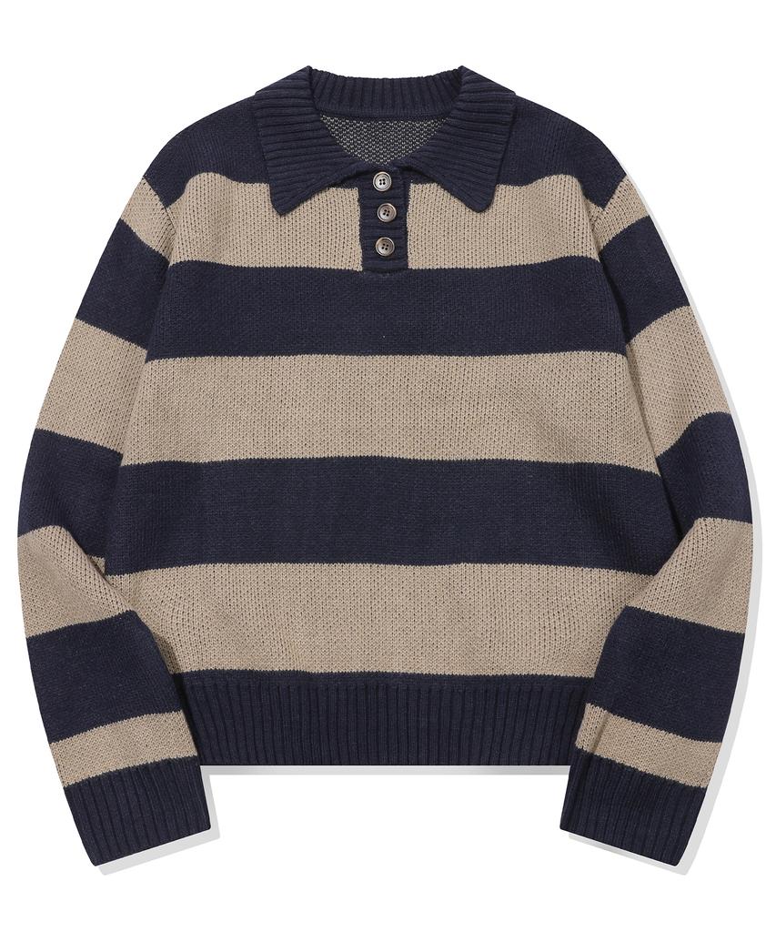 CPGN STUDIO Wide Stripe Rugby Knit Beige
