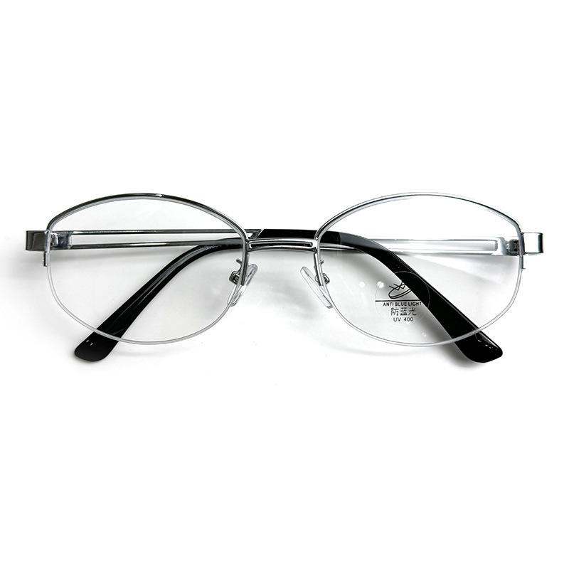 Retro old money wind gold silk half-frame glasses female myopia can be equipped with degree metal oval plain artifact eye frame