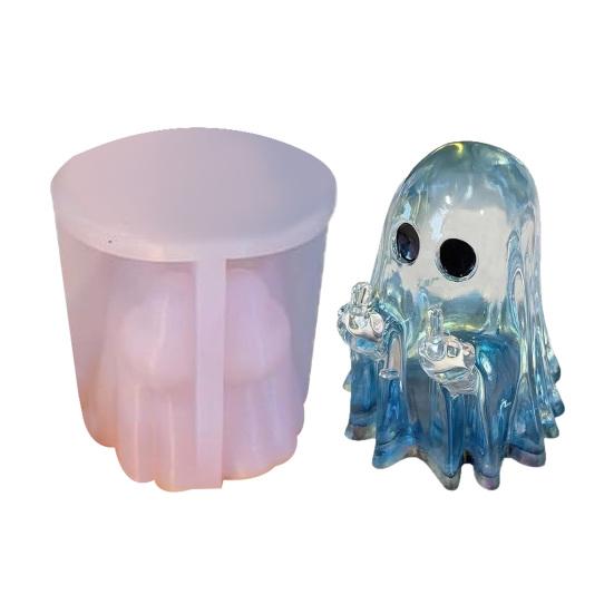 Middle Finger Ghost Mold Halloween Ghost Mold DIY Craft Resin Casting Mold for Paraffin Gel Beeswax Ghost Figurine