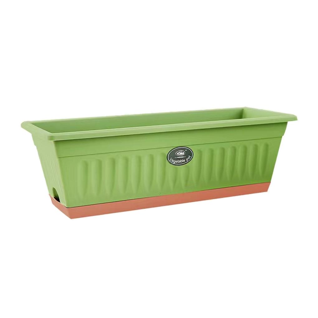 

Flower Pots Rectangular Vegetables Growing Planting Family Plant Drainage Hole Planter for Balcony Patio Outdoor