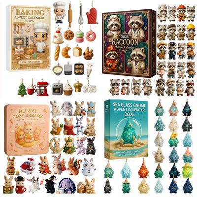 New Christmas Advent Calendar 24PCS Countdown Calendar Blind Box Surprises Ideal Christmas Gift Home Xmas Tree Decor 2025