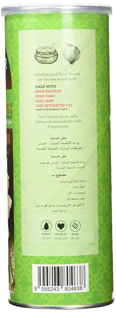 Jaffer Papadum Chips Sour Cream Onion Flavor 60g X 12 Pieces (Lentil) &